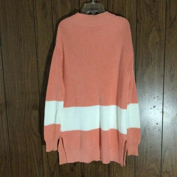 Tuckernuck Broadway Stripe Tunic Sweater in Coral | Women’s Size XS - Picture 4 of 9